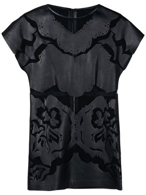 Andrea Bogosian sheer-panelled leather mini dress - Black