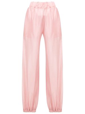 Andrea Bogosian silk tie-waist track pants - Pink