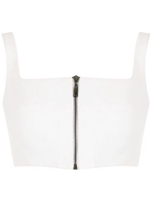Andrea Bogosian zip-up cropped vest - White