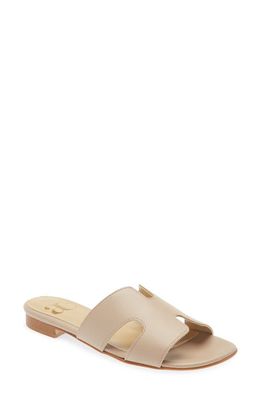 andrea carrano Leather Slide Sandal in Camel Leather