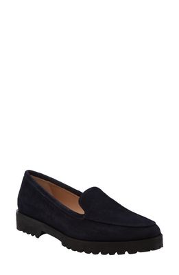 andrea carrano Suede Loafer in Navy Suede