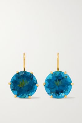Andrea Fohrman - 18-karat Gold Topaz Earrings - Blue