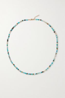 Andrea Fohrman - Blue Rainbow 14-karat Gold Opal And Silk Necklace - one size