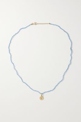 Andrea Fohrman - Full/ New Moon 14-karat Gold Chalcedony Necklace - Blue