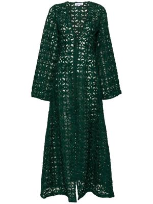 ANDREA IYAMAH Ndu floral-lace mesh kimono - Green