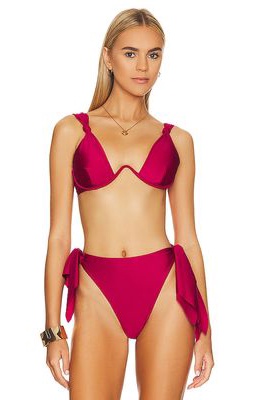 Andrea Iyamah Rai Two Piece Bikini Top in Red