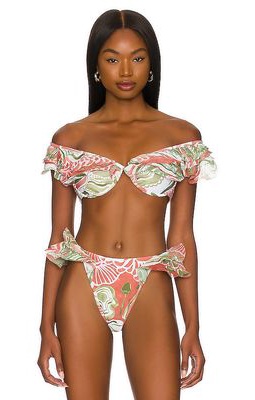 Andrea Iyamah Salama Bikini Top in Rose