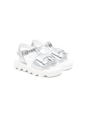 Andrea Montelpare bow-appliqué leather sandals - Silver