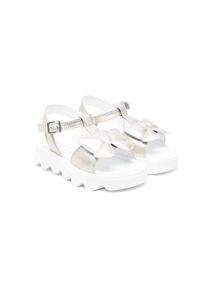 Andrea Montelpare bow-detail leather sandals - Grey