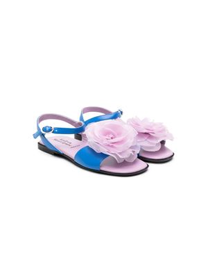 Andrea Montelpare floral-appliqué leather sandals - Purple