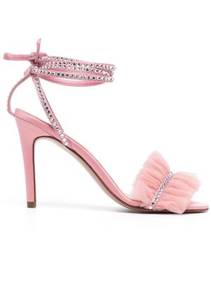 Andrea Wazen Jovitta Glitz tulle sandals - Pink