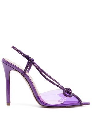 Andrea Wazen pointed 70mm leather sandals - Purple