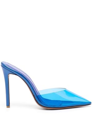 Andrea Wazen pointed-toe semi-sheer mules - Blue