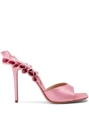 Andrea Wazen Rouches 105mm ruffled mules - Pink