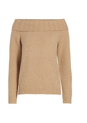 Andrea Wool-Cashmere Off-The-Shoulder Sweater