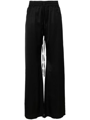 Andrea Ya'aqov drawstring satin flared trousers - Black