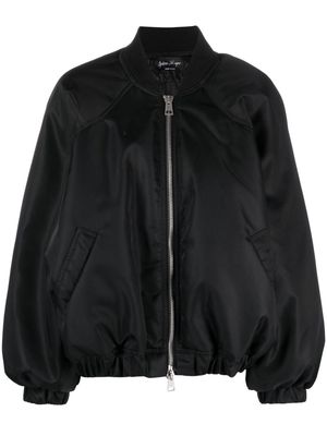 Andrea Ya'aqov satin-finish padded bomber jacket - Black