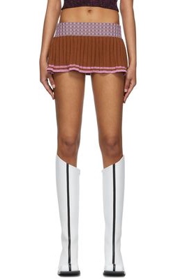 ANDREJ GRONAU SSENSE Exclusive Brown Mini Skirt