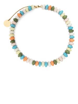 Andres Gallardo bead-embellished choker necklace - Green