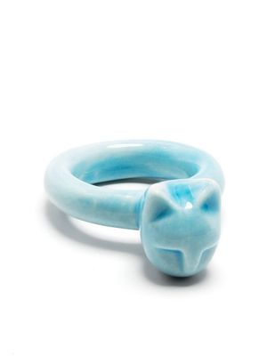 Andres Gallardo porcelain kitty ring - Blue
