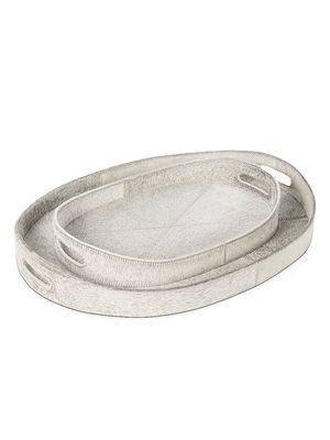 Andres Hair-On Hide Tray 2-Piece Set - Grey