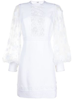 Andrew Gn brocade-lace mini dress - White