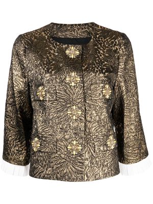 Andrew Gn crystal-embellished cropped jacket - Gold