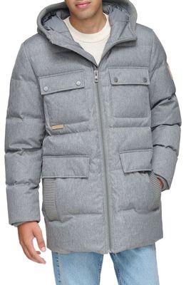 Andrew Marc Amsteg Water Resistant Quilted Down Parka in Grey Melange