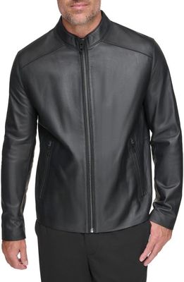 Andrew Marc Corbio Leather Jacket in Black