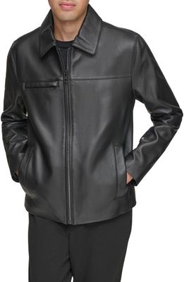 Andrew Marc Damour Lambskin Leather Jacket in Black