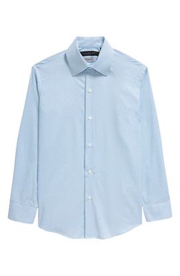 Andrew Marc Kids' Dress Shirt in White/Blue
