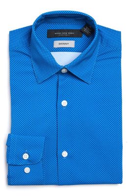 Andrew Marc Kids' Long Sleeve Button-Up Shirt in Blue/White