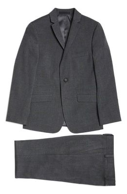 Andrew Marc Kids' Plaid Suit in Grey/Blue