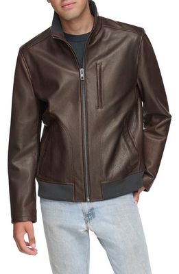 Andrew Marc Lindley Leather Jacket in Chocolate