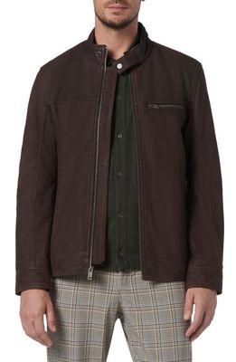 Andrew Marc Norworth Leather Jacket in Dark Brown
