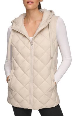 Andrew Marc Sport Hooded Packable Quilted Puffer Vest in Twine