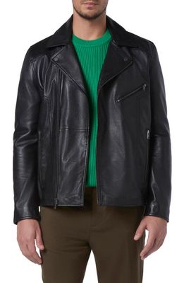 Andrew Marc Toho Leather Moto Jacket in Black