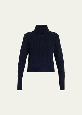 Andrina Cable Cashmere-Wool Turtleneck Sweater