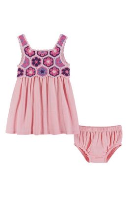 Andy & Evan Crochet Accent Tank Dress & Bloomers in Pink Floral 