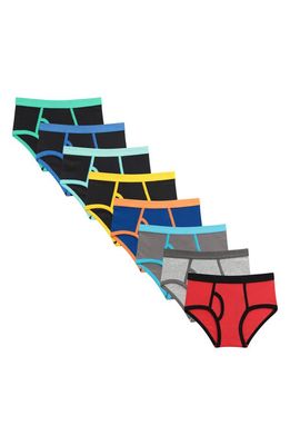 Andy & Evan Kids' 8-Pack Briefs in Black/Blue Multicolored