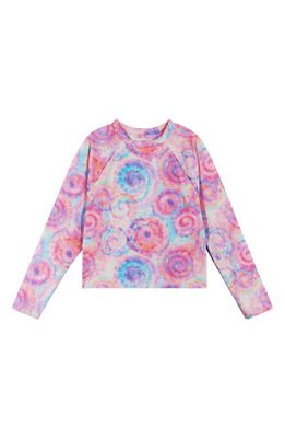 Andy & Evan Kids' Abstract Print Rashguard in Pink Swirl 