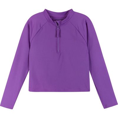 Andy & Evan Kids' Rib Half-Zip Rashguard in Purple