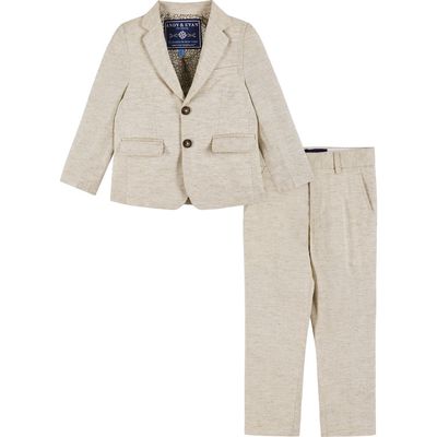 Andy & Evan Kids' Textured Suit in Beige