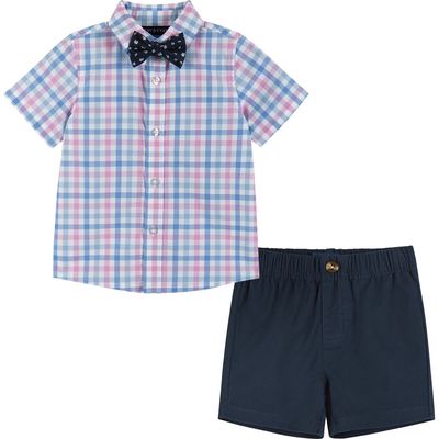 Andy & Evan Short Sleeve Cotton Button-Up Shirt