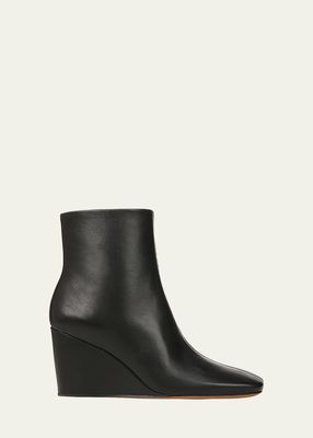 Andy Leather Wedge Ankle Booties