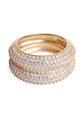 Anett 14K-Yellow-Gold Vermeil & Crystal Ring