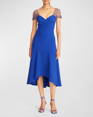 Anette Beaded High-Low Cocktail Dress
