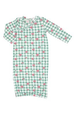 Angel Dear Gingham Roses Gown in Green Multi