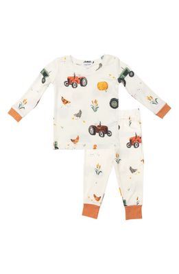 Angel Dear Kids' Tractors Fitted Two-Piece Pajamas in Multi