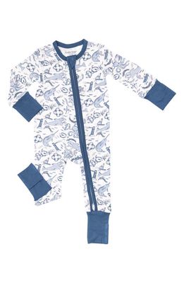 Angel Dear Nautical Notebook Convertible Footie Fitted Pajamas in Blue